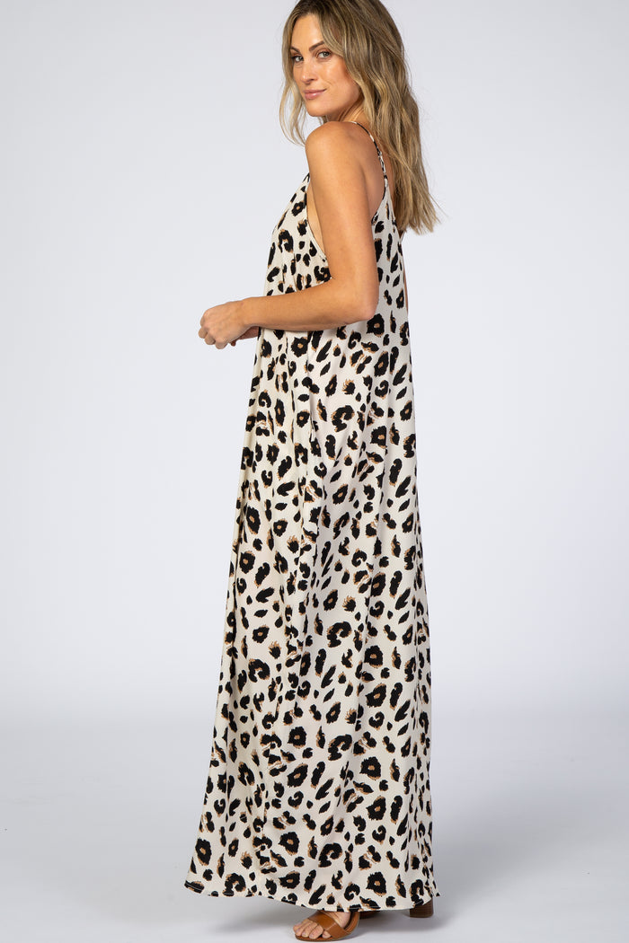 Ivory Animal Print Maxi Dress