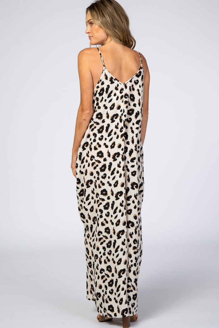 Ivory Animal Print Maxi Dress