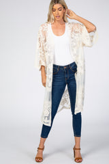 Cream Mesh Lace Maternity Cover Up