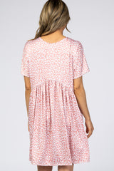 Peach Animal Print Short Sleeve Dress
