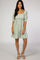 Mint Gingham Print Puff Sleeve Dress