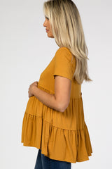 Mustard Tiered Maternity Top