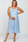 Blue Floral Pleated Maternity Plus Midi Dress