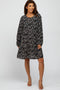 Black Floral Ruffle Hem Dress
