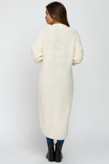 Ivory Bubble Sleeve Long Maternity Cardigan
