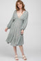 Sage Ditsy Floral V-Neck Handkerchief Dress
