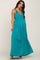 Turquoise Crochet Lace Maternity Maxi Dress