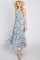 Light Blue Floral Chiffon Smocked Midi Dress