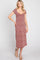 Mauve Floral Sweetheart Midi Dress