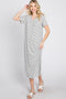 Ivory Striped Ribbed Midi Dress