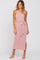 Mauve Ribbed One Shoulder Side Slit Midi Dress