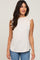 Cream Ruffle Mock Neck Top