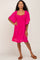 Fuchsia Smocked Short Sleeve Dress