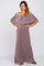 Dark Mauve Ruffle Off Shoulder Maxi Dress