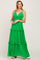 Green Ruffle Tier Cross Back Maxi Dress