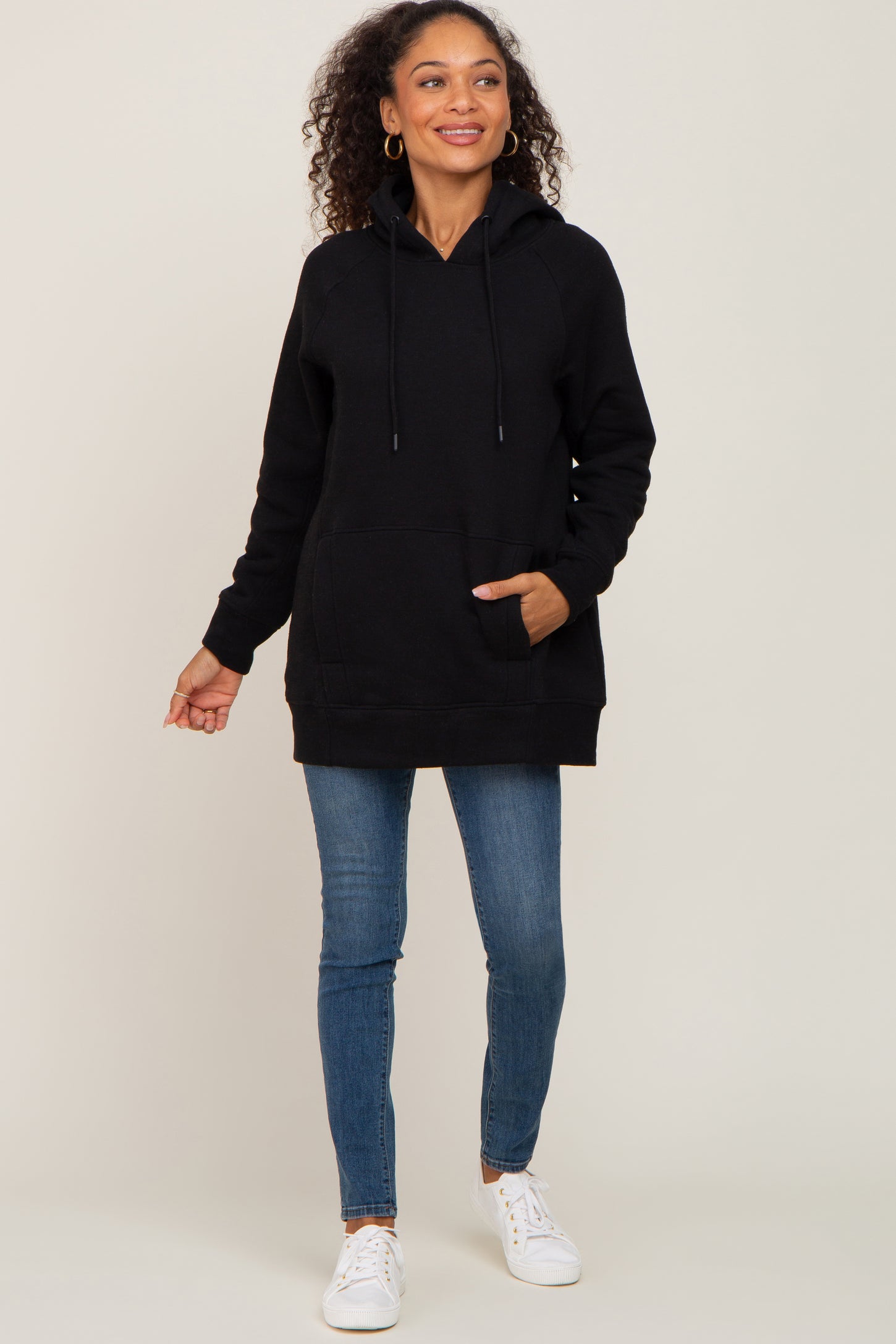 Black Fleece Front Pocket Hoodie