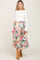 Orange Floral Pleated Maternity Midi Skirt