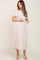 Ivory Floral Pleated Maternity Midi Dress