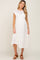 Ivory Lace Inset Ruffle Maternity Midi Dress