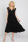 Black Ruffle Accent Tiered Midi Dress