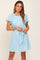 Light Blue Pleated Front Tie Dress