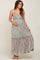 Light Olive Chiffon V-Neck Ruffle Tiered Maternity Maxi Dress