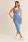 Blue Sleeveless Side Cutout Midi Dress