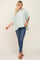 Mint Green Gingham Button Up Collared Boxy Top