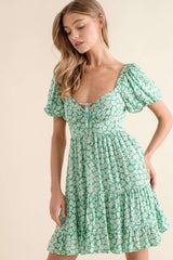 Green Cutout Mini Dress