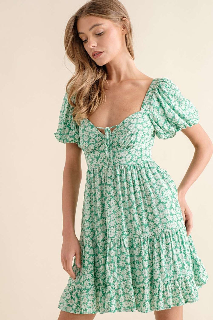 Green Cutout Mini Dress