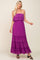 Purple Chiffon Strapless Ruffle Tiered Maxi Dress