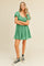 Green Lace Up Back Mini Dress