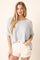 Blue Knit Round Neck Dolman Sleeve Top