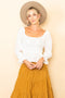 Off White Strappy Back Square Neck Blouse Top