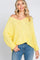 Yellow Chunky Knit Side Slit Sweater