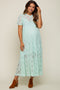 Mint Lace Tiered Maternity Midi Dress