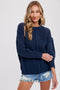 Navy Open Chunky Knit Sweater