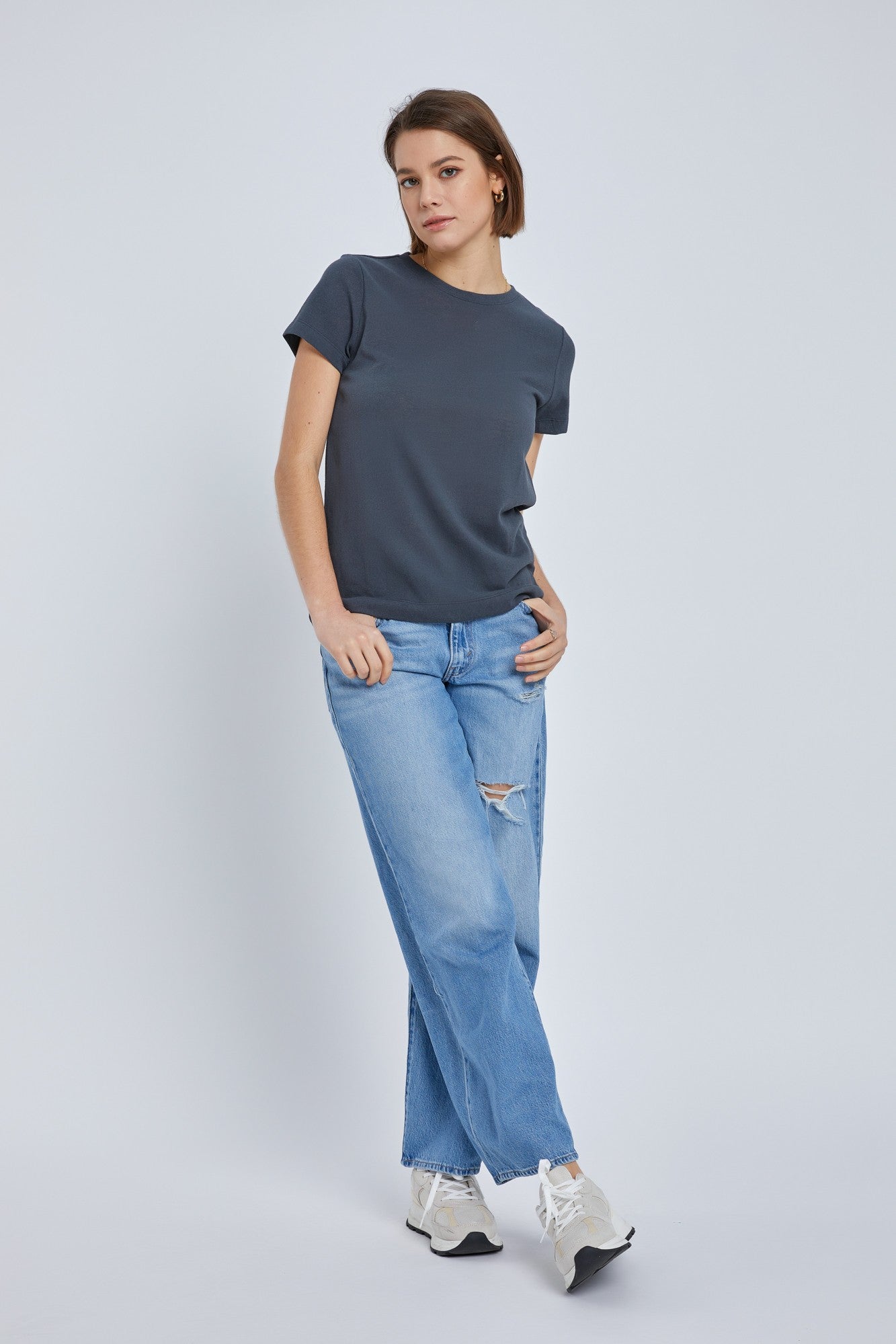 Charcoal Short Sleeve Maternity Top