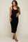 Black Sleeveless Knit Maternity Midi Dress