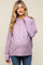 Lavender Mixed Knit Maternity Hooded Sweater