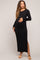 Black Ribbed Side Slit Maternity Maxi Dress