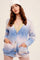 Navy Multi Gradation Button Down Knit Cardigan Sweater
