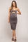 Charcoal Strappy Cutout Fitted Maternity Midi Dress