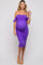 Purple Ruched Off Shoulder Maternity Dress