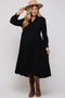 Black Fringe Maternity Midi Dress