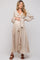 Cream Floral Ruffle V-Neck Wrap Front Maternity Maxi Dress