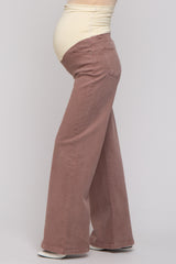 Mauve Wide Leg Maternity Jeans