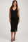 Black Ruched V-Neck Maternity Fitted Dress