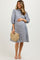 Light Blue Floral Button Front 3/4 Sleeve Maternity Dress