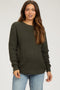Olive Waffle Knit Round Hem Maternity Sweater